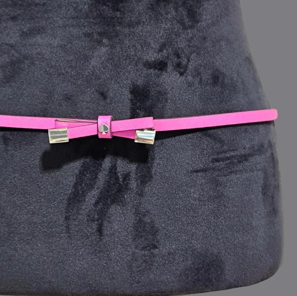 Kate Spade New York Belt Vivid Snapdragon Shoestring Bow Leather Vacation Summer